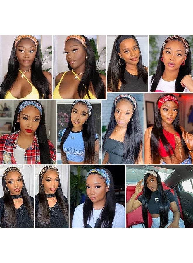 G&T Wig G&T Headband Wig For Women Black Straight Synthetic Headband Wig Glueless Heat Resistant Natutal Looking For Daily Party Use 24 Inch - Image 5