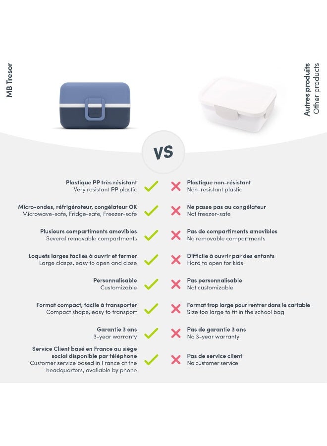 monbento - Kids Lunch Box MB Tresor Infinity - Bento Box with 3 Compartments - Ideal for Lunches or Snacks at School/Park - BPA Free - Food Grade Safe - Blue - Image 3