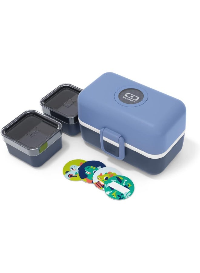 monbento - Kids Lunch Box MB Tresor Infinity - Bento Box with 3 Compartments - Ideal for Lunches or Snacks at School/Park - BPA Free - Food Grade Safe - Blue - Image 1