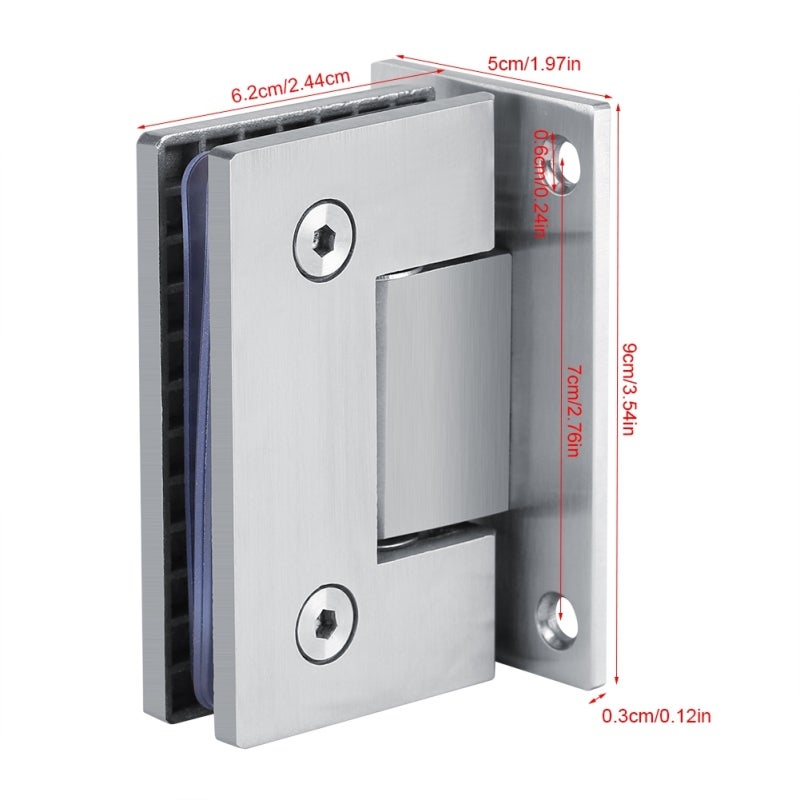 Frameless Shower Hinge 90 Degree Black High Carbon Steel - Automatic Closing Wall Mount Hinge for 8-12 mm Toughened Glass Shower Doors - Image 3