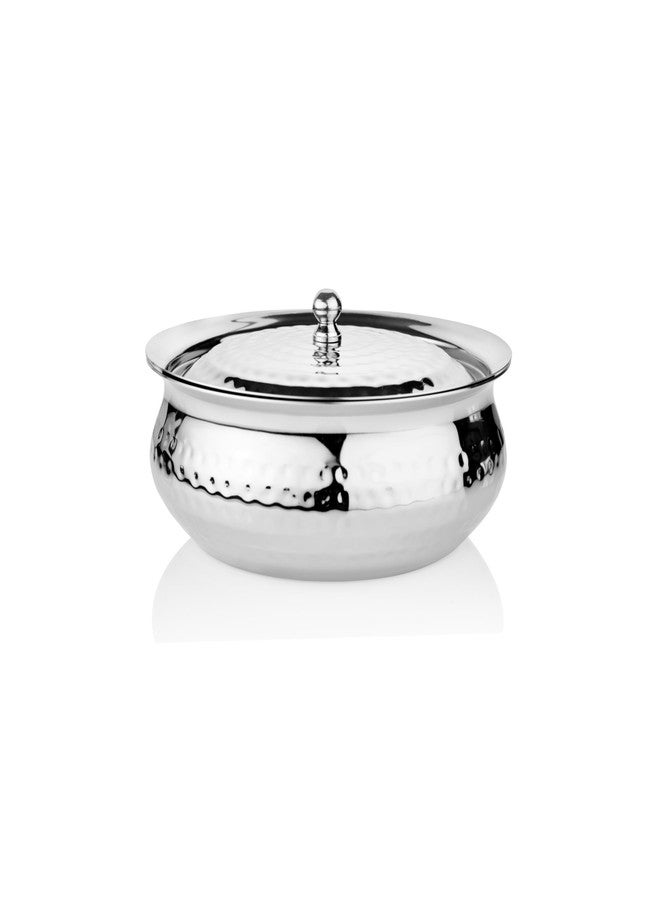 Embassy Stainless Steel Hammered INOX Dish/Cooking Pot with Lid | 800 ml | Size 9 | Induction Friendly | Ideal for Cooking Biryani, Curries, Stews, and More. - Image 1