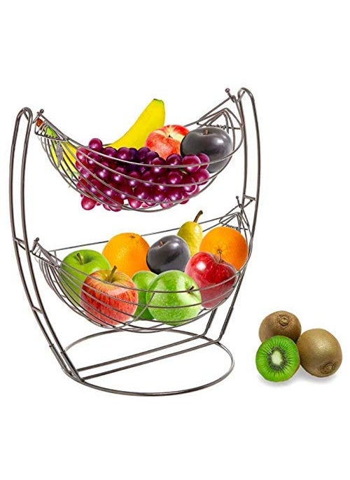 ROLLYWARE ROLLYWARE Stainless Steel Swing Vegetable Stand with Chrome Finish RUST FREE Pack of 2 Silver  - Image 1