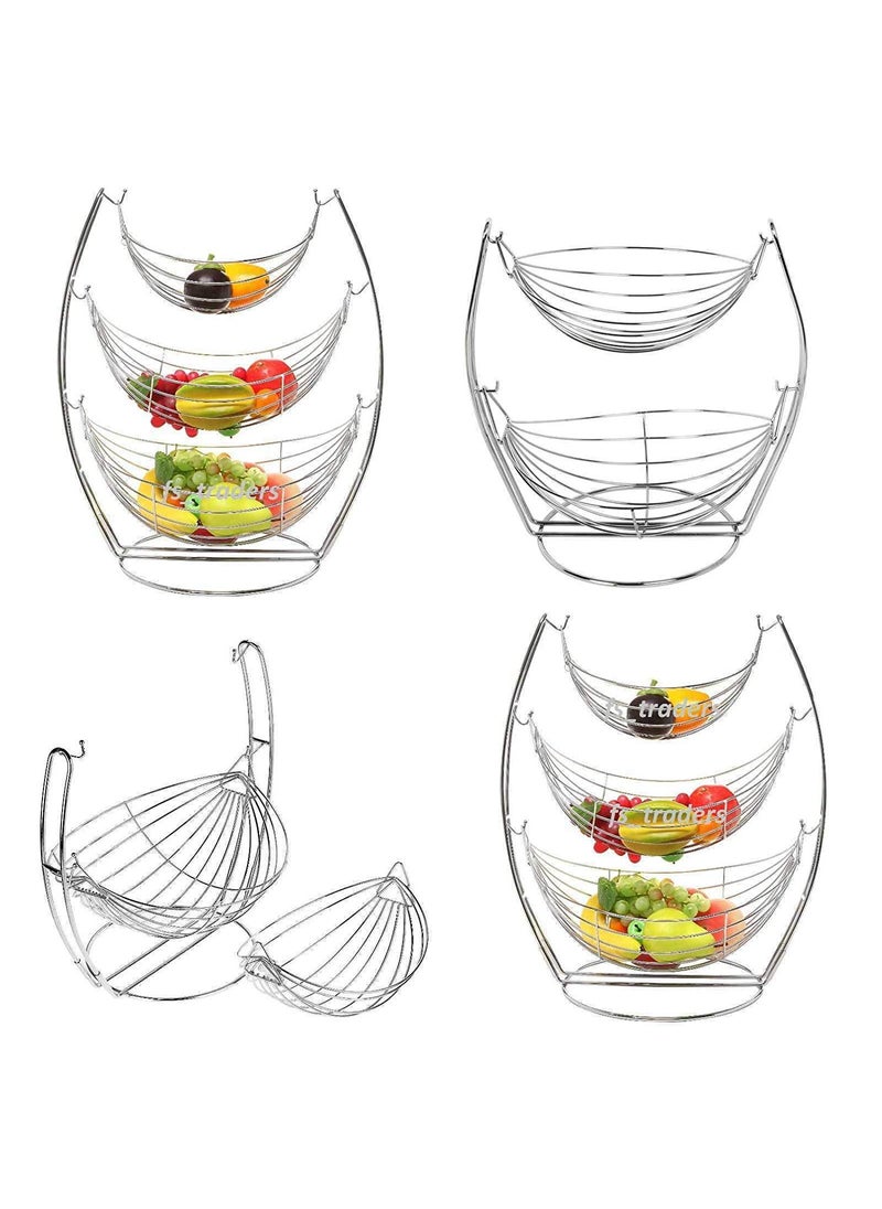 ROLLYWARE ROLLYWARE Stainless Steel Swing Vegetable Stand with Chrome Finish RUST FREE Pack of 2 Silver  - Image 3