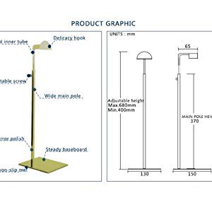 RY DISPLAY 2pack of Metal Handbag Rack Display Single Side Adjustable Handbag Display Stand (Golden) - Image 4