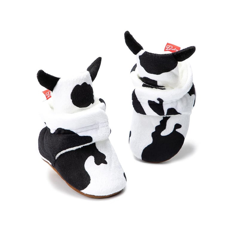 Meckior Meckior Unisex Newborn Baby Cozy Cotton Cow Booties Toddler Boys Girls Fleece Winter Keep Warm Socks Shoes Infant Cute Cartoon Crib Boots First Walker Shoes Soft House Slippers 018 Months 