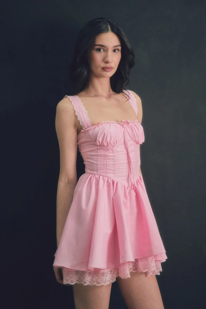 فولامودا Lace Detailed Mini Dress