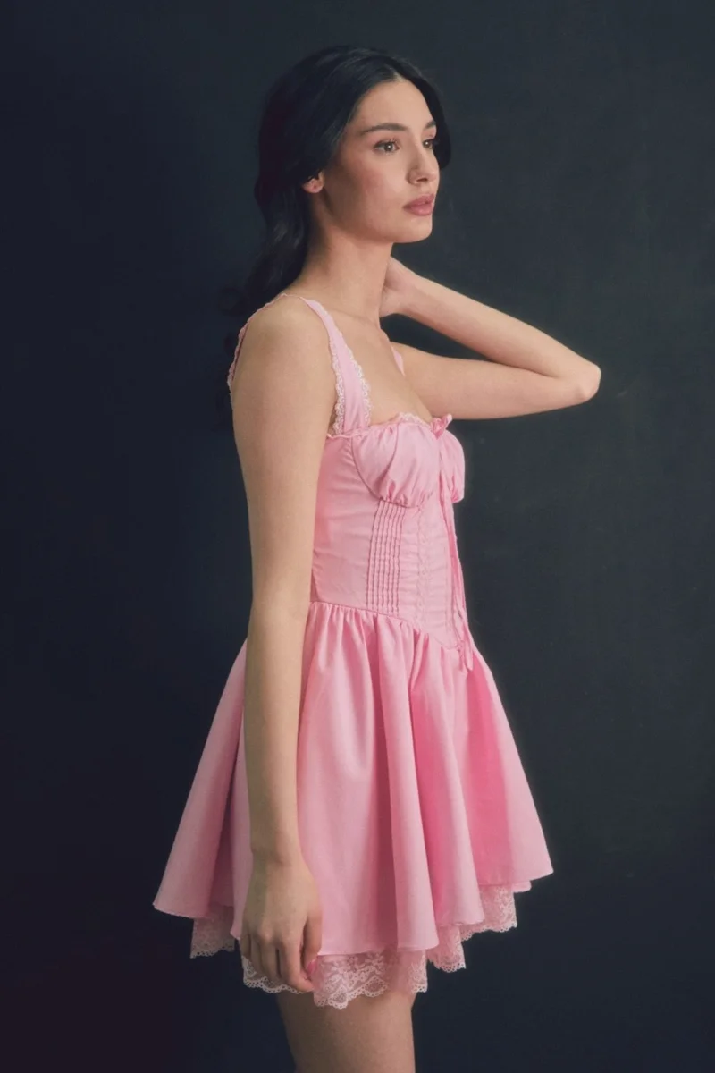 فولامودا Lace Detailed Mini Dress