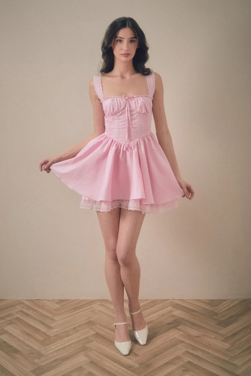 فولامودا Lace Detailed Mini Dress