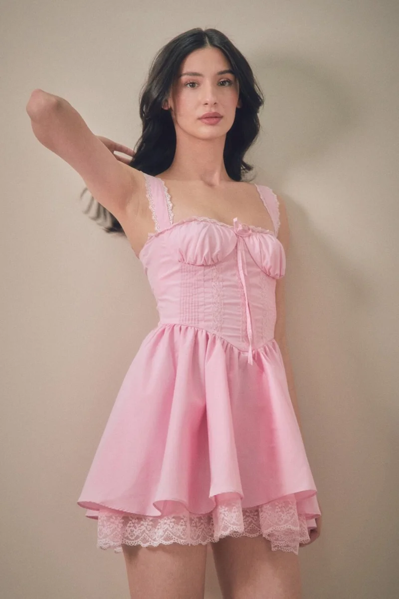 فولامودا Lace Detailed Mini Dress