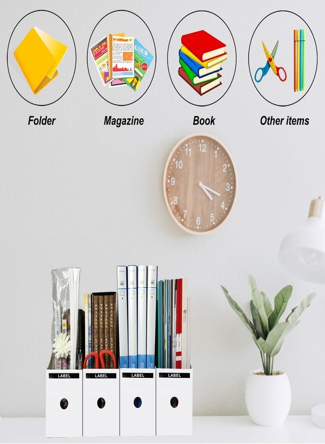 Limitliho White Magazine Holde ( 2 Pack), Magazine File Holder for Home, Office, Desk, 10.6'' H×10.2'' L ×3.5''W Magazine Storage Box - Image 3