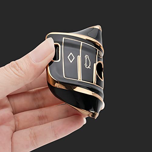Bqepe for BMW Key Fob Cover Keychain Fit for 2 5 6 7 Series X1 X2 X3 X5 X6 Smart Key Shell Case (Black) - Image 4