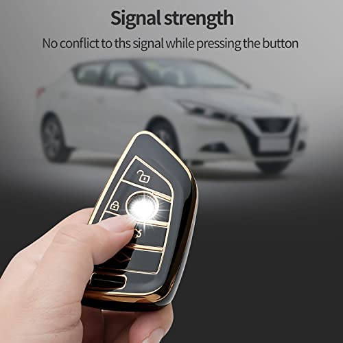 Bqepe for BMW Key Fob Cover Keychain Fit for 2 5 6 7 Series X1 X2 X3 X5 X6 Smart Key Shell Case (Black) - Image 5