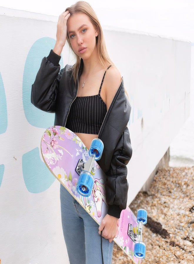 Kqpoinw Standard Skateboards with Colorful Flashing Wheels for Beginners, Kids,Teens, 7 Layer Maple Complete Skateboard for Girls Boys, 31" x 7.8" Double Kick Concave Kids skateboard with Skate T-Tool - Image 5