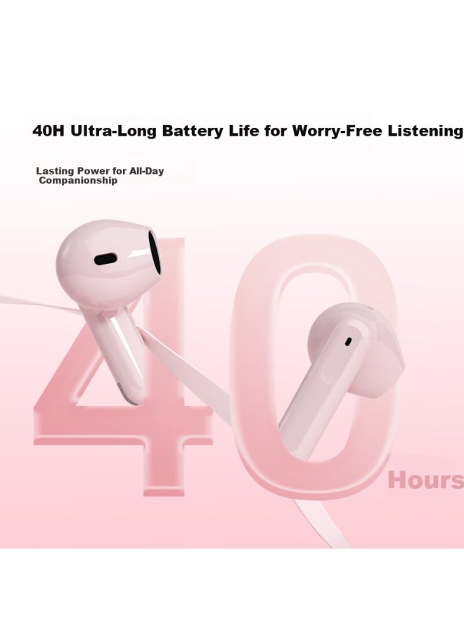 Soaiy Jing Se True Wireless Bluetooth Earbuds Open Semi-in-ear Sports Running Noise Cancelling Headphones For Apple Huawei Xiaomi Soft Mist Pink Annual Meeting Gift - Image 4