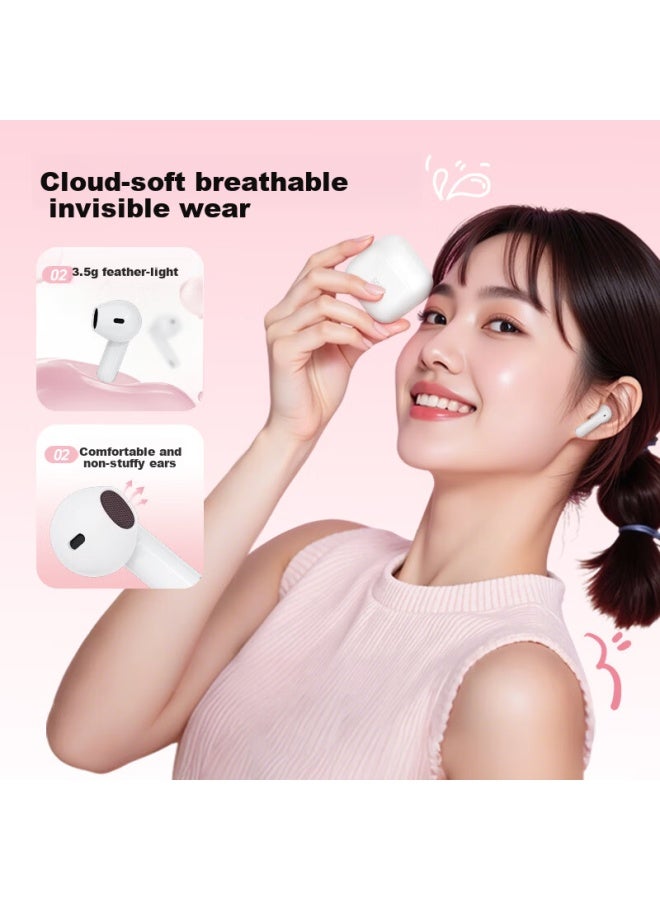 Soaiy Jing Se True Wireless Bluetooth Earbuds Open Semi-in-ear Sports Running Noise Cancelling Headphones For Apple Huawei Xiaomi Soft Mist Pink Annual Meeting Gift - Image 3