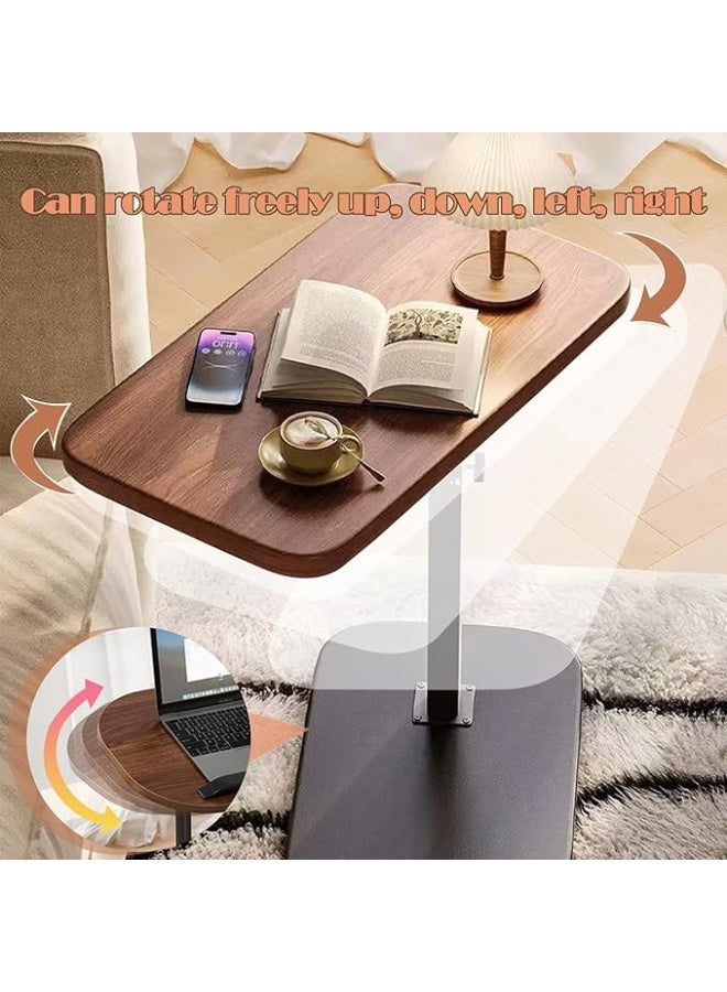 DUNISO طاولة جانبية على شكل C، طاولة جانبية للأريكة، طاولة نهاية قابلة للتعديل الارتفاع على شكل C، مقاومة للزيت ومائية، لغرفة النوم، غرفة المعيشة، المكتب المنزلي، السكن الجامعي، ارتفاع من 45 سم إلى 80 سم - Image 5