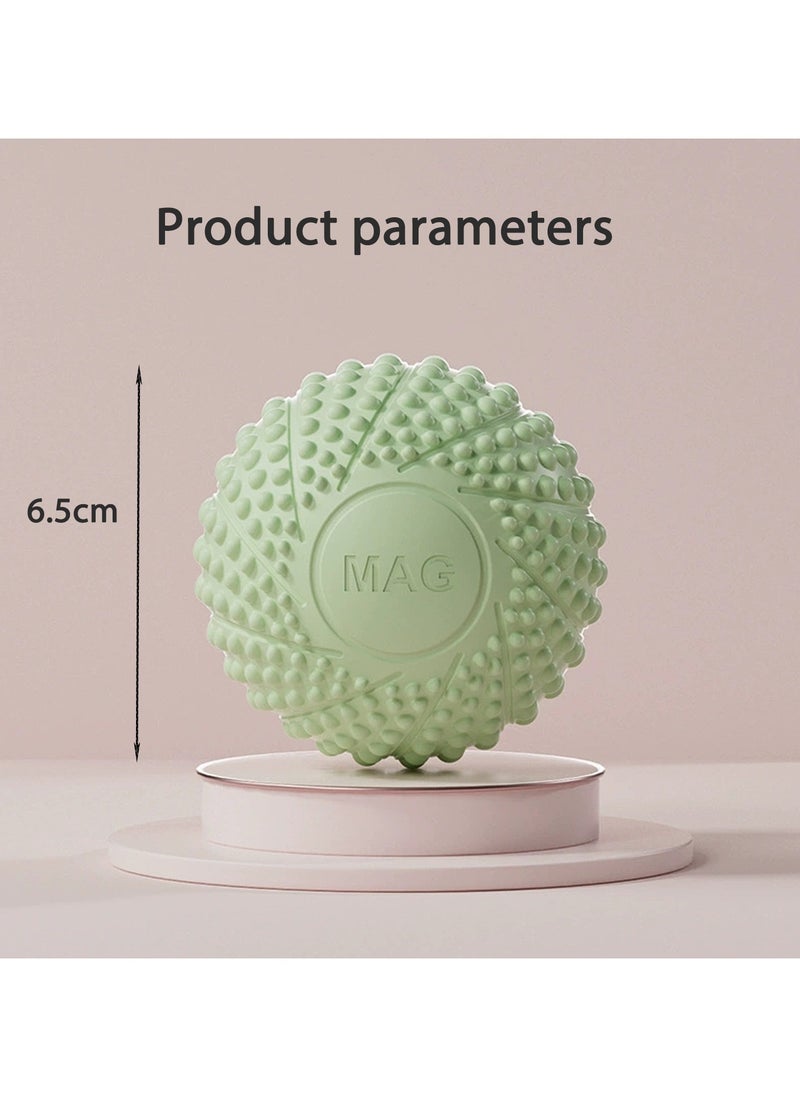 Loucky LOUCKY 6.5cm Massage Balls for Myofascial Release & Trigger Point Therapy, Lacrosse Massage Balls with 3D Massage Points & Magnetic Therapy – Suitable for Back, Neck, Shoulders, etc. (1 Pack, Green)  - Image 2