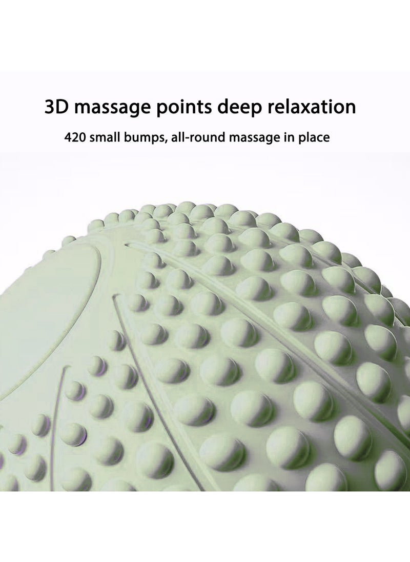 Loucky LOUCKY 6.5cm Massage Balls for Myofascial Release & Trigger Point Therapy, Lacrosse Massage Balls with 3D Massage Points & Magnetic Therapy – Suitable for Back, Neck, Shoulders, etc. (1 Pack, Green)  - Image 3