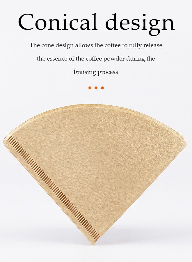Portable Coffee Filters Disposable 40pcs, Cone Coffee Filters 1-4 Cups Natural Paper, V02 Disposable Coffee Filters Fit for V60 Conical Shaped Pour Over Coffee Dripper and Drip Coffee Maker，Beige  - Image 4