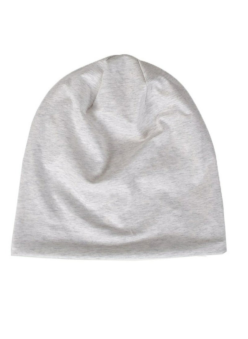 Infinity Scarf Headwear Cap Solid Color Thickened Plush Beanie Hat Pale Grey  - Image 1