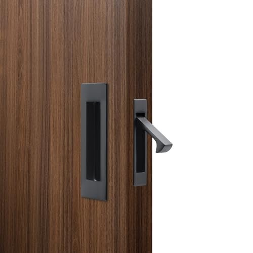 Dontay Sliding Pocket Door Handles 304 Stainless Steel Non Locking Pocket Door Hardware Recessed Flush Finger Pulls Heavy Duty Edge Pull 1 Set Graphite 472 Inch - Image 1