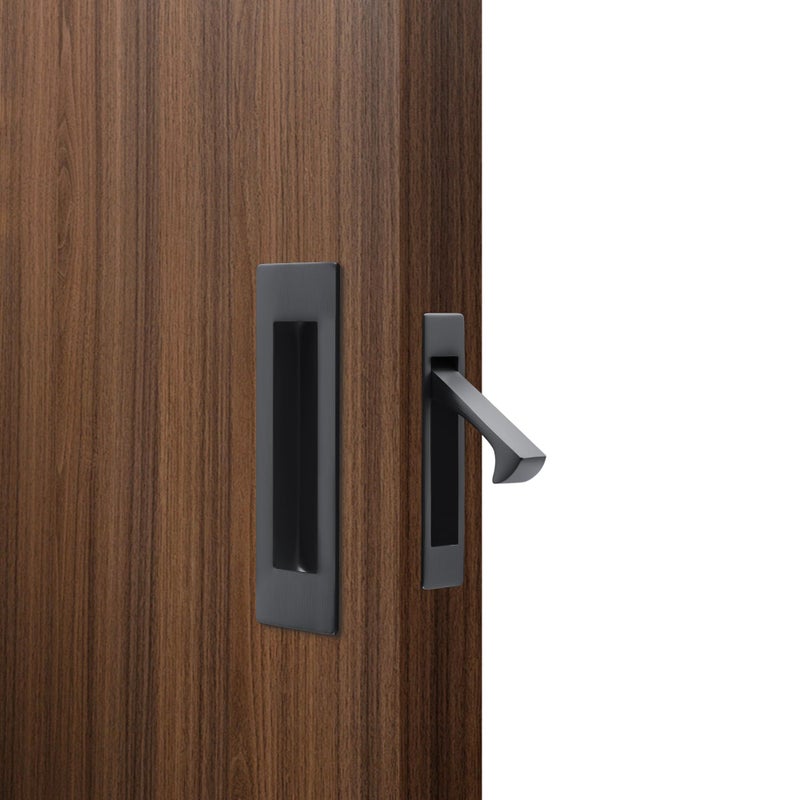 Dontay Sliding Pocket Door Handles 304 Stainless Steel Non Locking Pocket Door Hardware Recessed Flush Finger Pulls Heavy Duty Edge Pull 1 Set Graphite 472 Inch - Image 2