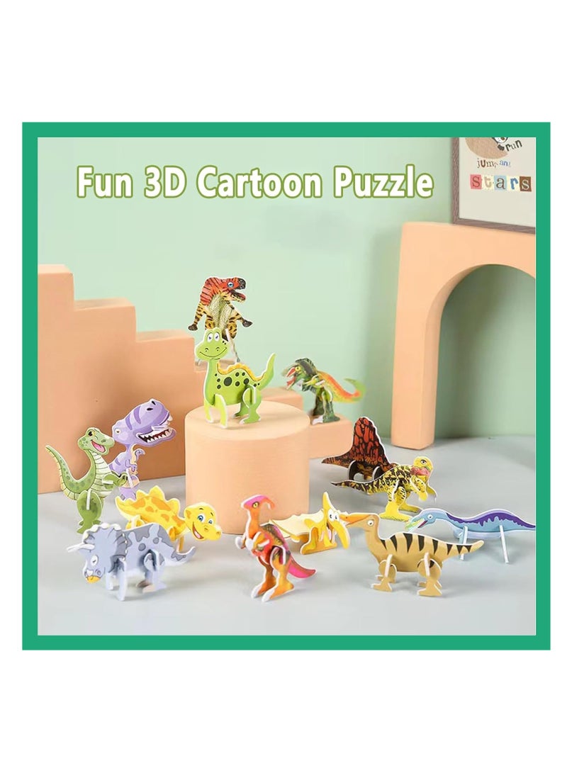 KASTWAVE 4 Set Educational 3D Cartoon Puzzle, 3D Cartoon Puzzles, Animals, dinosaurs, airplanes, insects 3D puzzles, Good Gifts for Boys & Girls  - Image 3