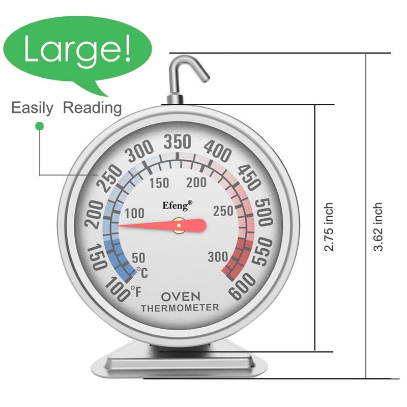 Efeng Oven Thermometers for Gas or Electric Oven Temperature Gauge with 100-600°F/50-300°C,Large Dial & Numbers,Best Kitchen Thermometer for Long Time in Oven Baking, Cooking,No Fading Color- - Image 4