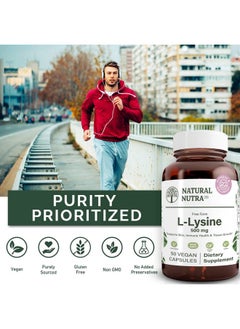 Natural Nutra L Lysine Hcl Promotes Bone Health And Growth Helps Built Collagen Improve Calcium Absorption Alpha Amino Acid Supplement Nongmo Vegan 500 Mg 50 Capsules.  - Image 5