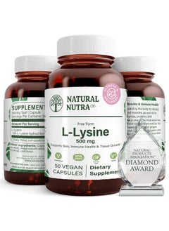 Natural Nutra L Lysine Hcl Promotes Bone Health And Growth Helps Built Collagen Improve Calcium Absorption Alpha Amino Acid Supplement Nongmo Vegan 500 Mg 50 Capsules.  - Image 2