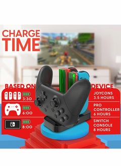 KASTWAVE Charging Dock Station 4 In 1 for Nintendo Switch Compatible With Nintendo Switch Joycon Controller With Type-c USB Cable Safe for Switch Handle Colorful Four-charge Switch Light Column Charger  - Image 4