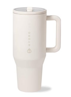 HydroJug HydroJug Traveler - 40 oz Water Bottle with Handle & Flip Straw - Fits in Cup Holder, Leak Resistant Tumbler-Reusable Insulated Stainless Steel & Rubber Base - Gifts for Women & Me  - Image 1