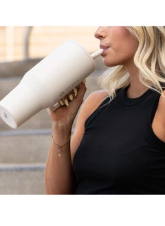 HydroJug HydroJug Traveler - 40 oz Water Bottle with Handle & Flip Straw - Fits in Cup Holder, Leak Resistant Tumbler-Reusable Insulated Stainless Steel & Rubber Base - Gifts for Women & Me  - Image 5