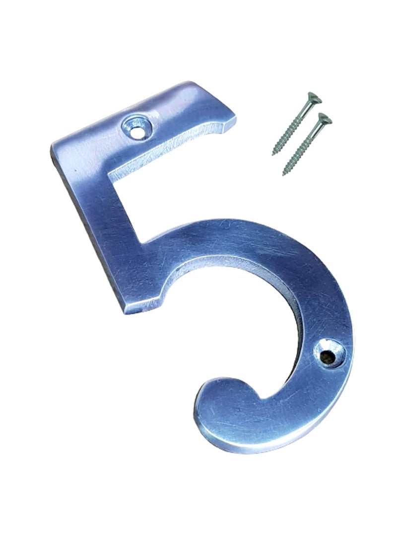 ESPLANADE eSplanade Aluminium House Hotel Door Number Plaque Numeric Numerical Digit 5 Five 09 Numbers 4 Inches  - Image 1