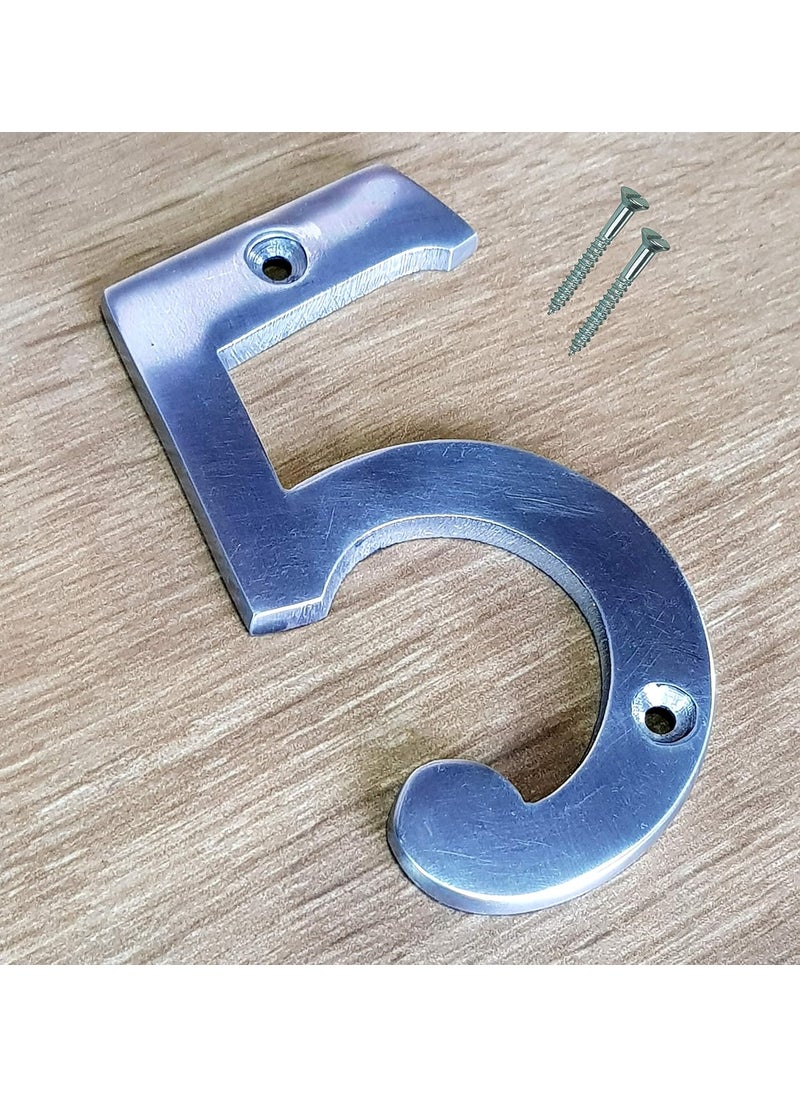 ESPLANADE eSplanade Aluminium House Hotel Door Number Plaque Numeric Numerical Digit 5 Five 09 Numbers 4 Inches  - Image 2