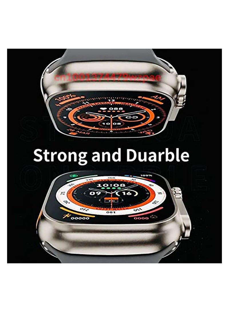 ساعة ذكية Ultra T800 متعددة الوظائف للشحن اللاسلكي بسرعة فائقة أحدث ساعة ذكية مع Ocean Band أسود - Image 4