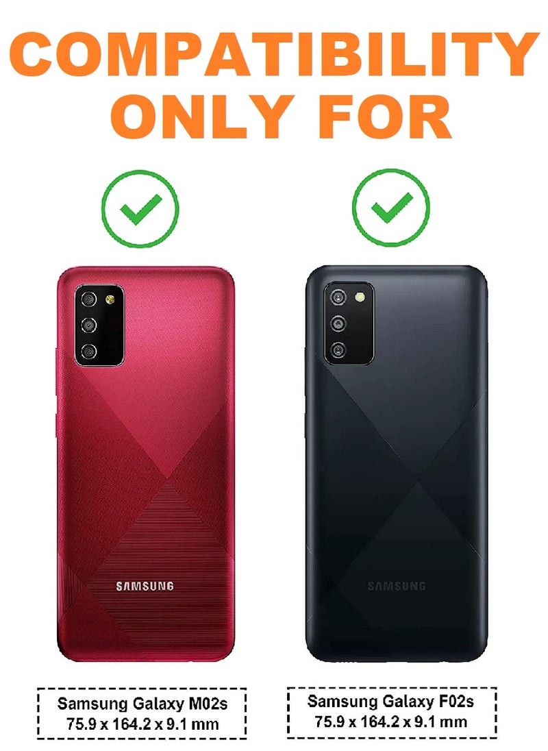 2 Pieces Tempered Glass Screen Protector 5D Designed For Samsung Galaxy F02s Full Glue Edge to Edge Full Screen Coverage And Bubble Free