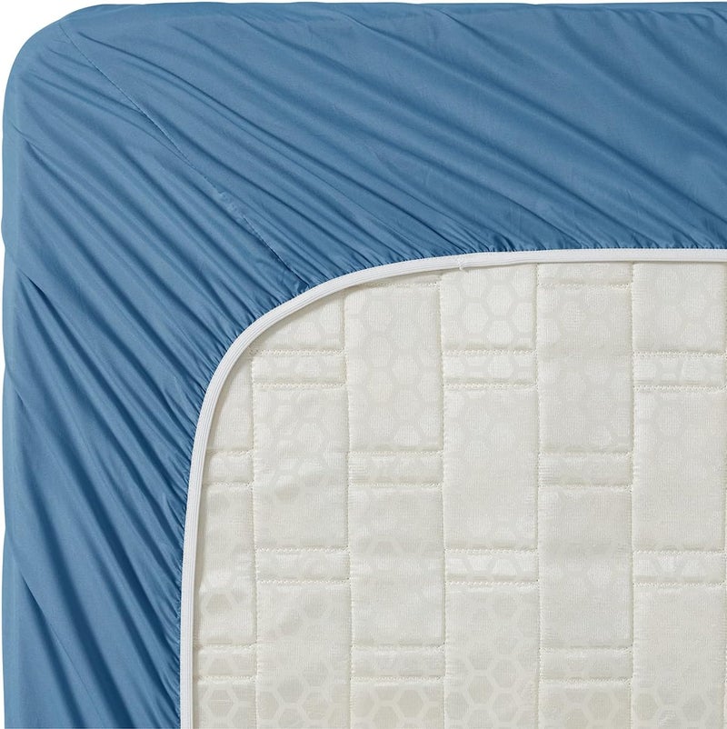 Clara Clark Twin XL Sheets Set - 3 Piece Deep Pocket Bedding for Twin XL Size Bed, Extra Soft Sheets & Pillowcases, Blue Heaven - Image 4