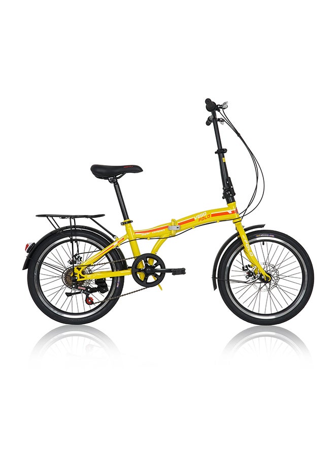 Vego Folding Bike || 20 Inch Wheel Size || 6 Speed|| Kids Unisex || Adjustable Seat || Yellow - Image 2