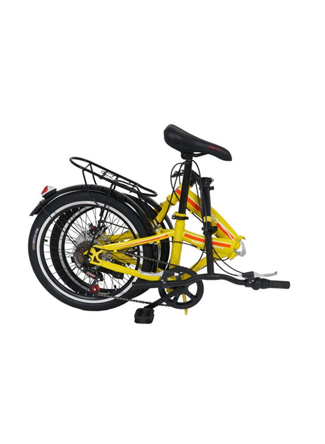 Vego Folding Bike || 20 Inch Wheel Size || 6 Speed|| Kids Unisex || Adjustable Seat || Yellow - Image 4
