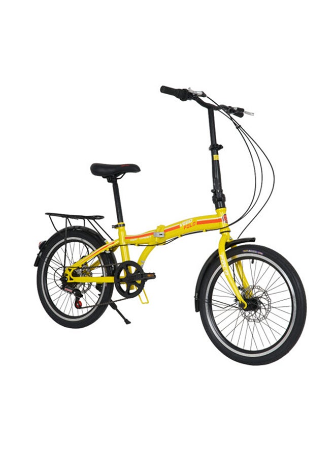 Vego Folding Bike || 20 Inch Wheel Size || 6 Speed|| Kids Unisex || Adjustable Seat || Yellow - Image 3