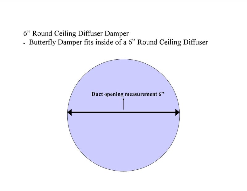 Accord Ventilation Accord ABCDBRD06 Ceiling Damper with Round Butterfly Design, 6-Inch, Brown - Image 2