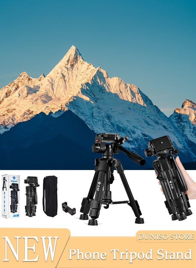 DUNISO Tripod Stand Extendable Phone Tripod Stand with Portable Pouch, Portable Phone Tripod Stand, Phone Mount for iPhone＆ Android Phone Gopros DSLR Cameras - Image 1