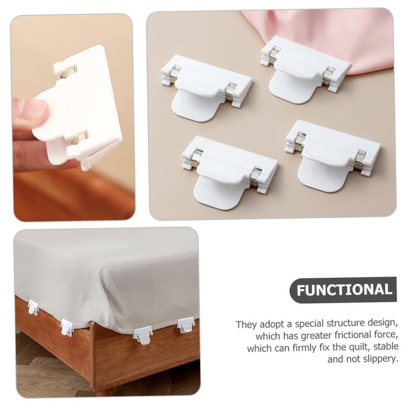 4 Pack Adjustable Non Slip Bed Sheet Clips for Mattress Sofa Fabric Cover Fastener - Image 4