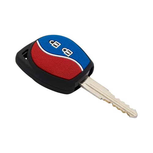 CARMATE Silicone Car Key Cover With Keychain For Suzuki Dzire (Red Blue-D06) - Image 2