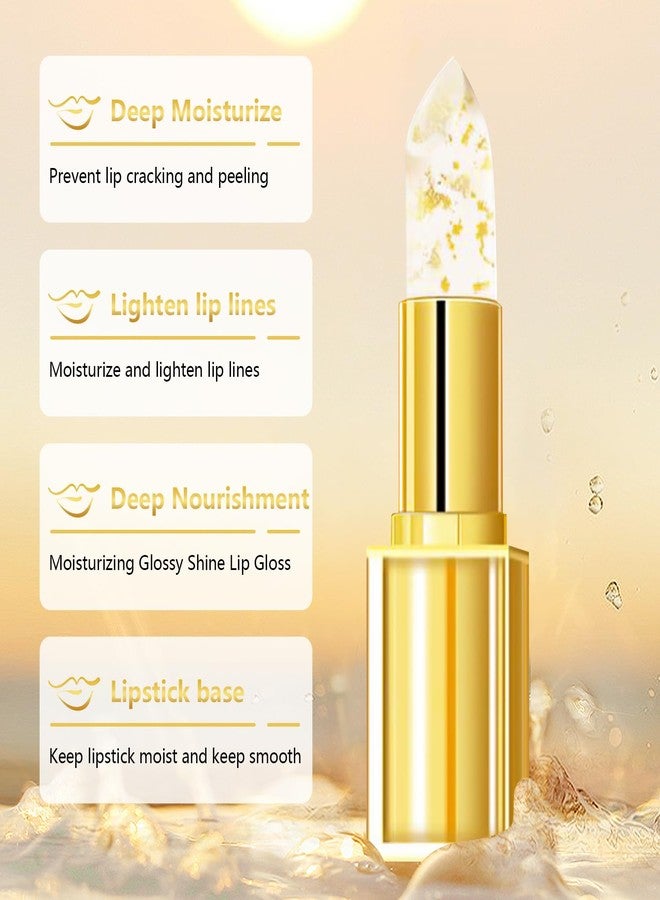 EOIRULA 2PCS Transferproof Color Changing Lipstick, Color Changing Lipstick Gold Foil for Women, Moisturizing Glossy Shine Lip Gloss, Deep Nourishment - Image 2