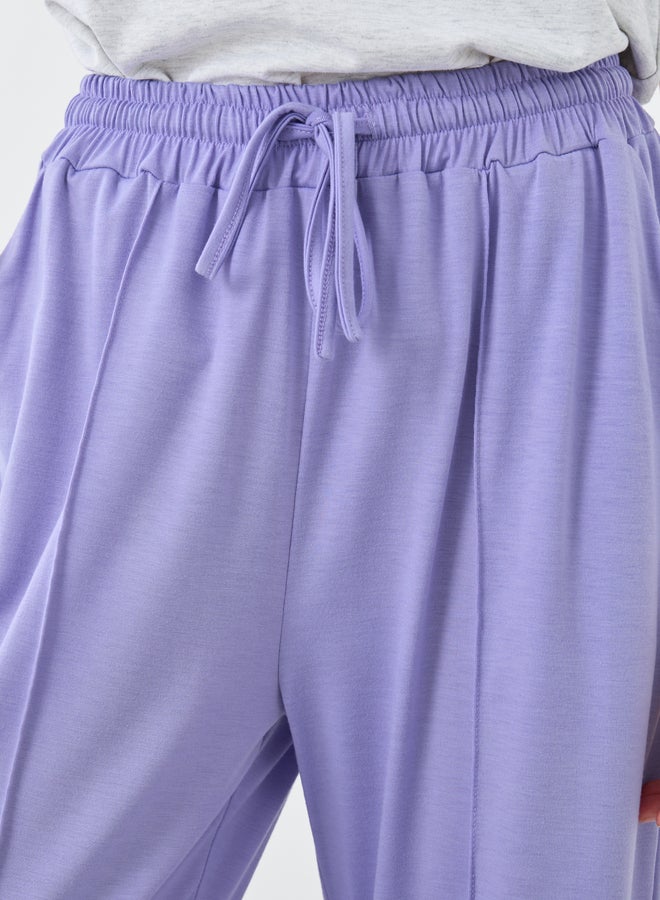تايك تو بنطلون جوجر نسائي بنفسجي برباط خصر مستقيم - Image 3