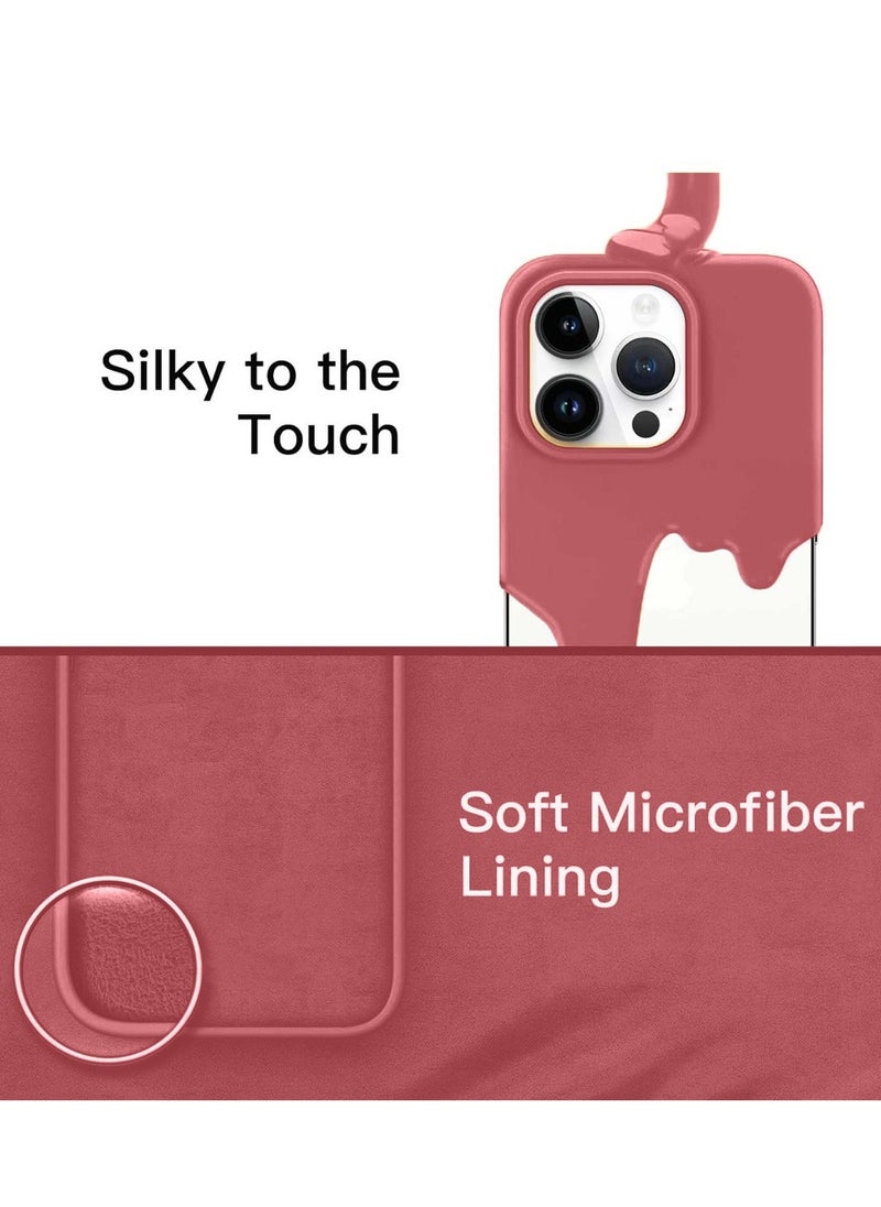 Techie - Soft Smooth Silicone Back Cover Case with Built-in Magnetic, inner side Microfiber Lining for Apple iPhone 15 Pro Max  – Red - Image 1