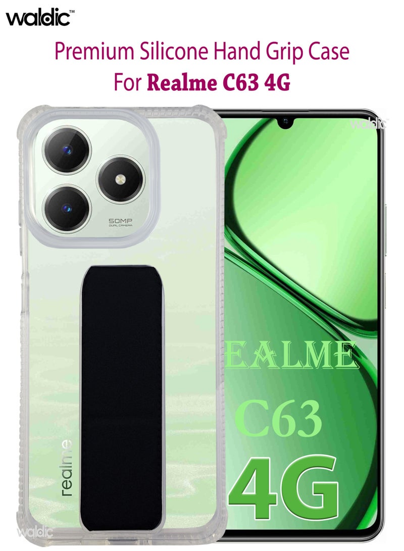 Waldic Realme C63 4G Case | Designed for Realme C63 4G | Slim TPU Airbag Bumper Shock Absorption Rubber Soft Silicone Case Cover Fit for Realme C63 4G | Black - Image 1