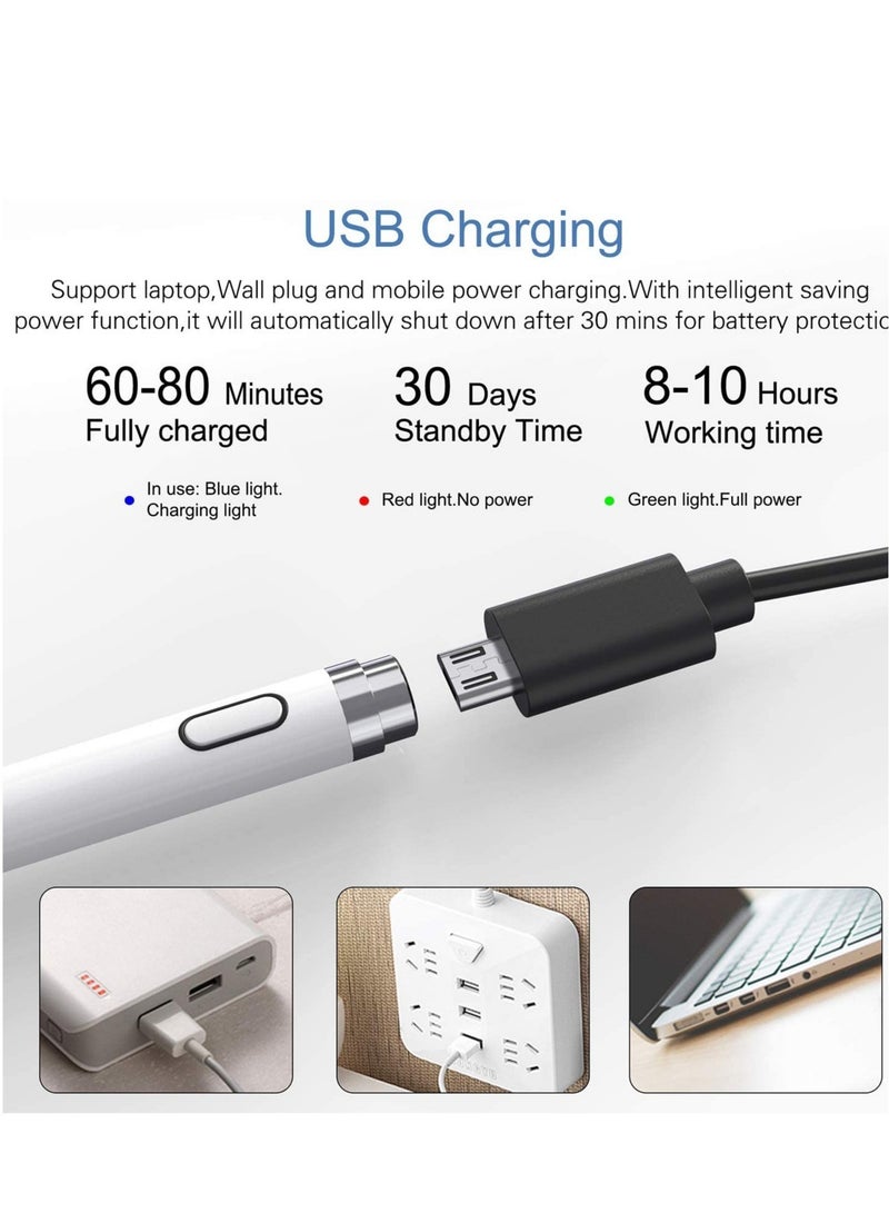 ELTRAZONE Active Stylus Pen with Palm Rejection for Precise Writing/Drawing Compatible with Apple iPad White - Image 3